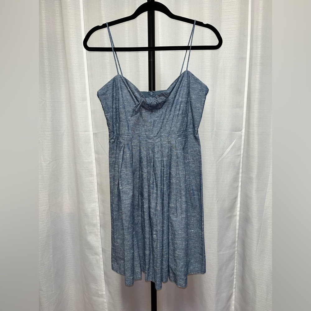 Madewell Chambray Tie-Front Cutout Cami Dress | size 2